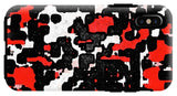 Red Black and White Spotted Abstraction - Phone Case