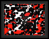 Red Black and White Spotted Abstraction - Framed Print