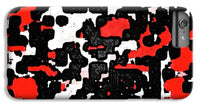 Red Black and White Spotted Abstraction - Phone Case