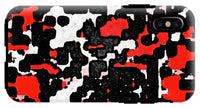 Red Black and White Spotted Abstraction - Phone Case