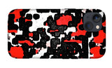 Red Black and White Spotted Abstraction - Phone Case