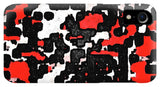 Red Black and White Spotted Abstraction - Phone Case