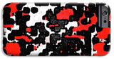 Red Black and White Spotted Abstraction - Phone Case