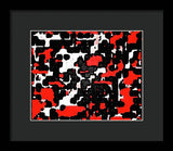 Red Black and White Spotted Abstraction - Framed Print