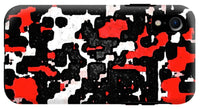 Red Black and White Spotted Abstraction - Phone Case