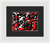 Red Black and White Spotted Abstraction - Framed Print