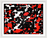 Red Black and White Spotted Abstraction - Framed Print