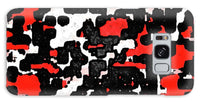 Red Black and White Spotted Abstraction - Phone Case