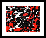 Red Black and White Spotted Abstraction - Framed Print