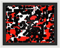 Red Black and White Spotted Abstraction - Framed Print