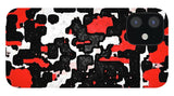 Red Black and White Spotted Abstraction - Phone Case