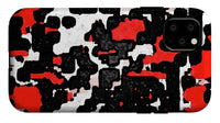 Red Black and White Spotted Abstraction - Phone Case