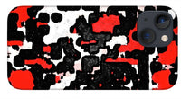 Red Black and White Spotted Abstraction - Phone Case