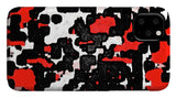 Red Black and White Spotted Abstraction - Phone Case