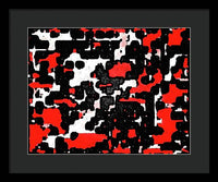 Red Black and White Spotted Abstraction - Framed Print