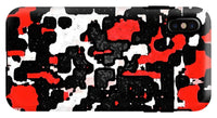 Red Black and White Spotted Abstraction - Phone Case