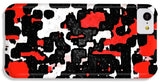 Red Black and White Spotted Abstraction - Phone Case