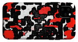 Red Black and White Spotted Abstraction - Phone Case