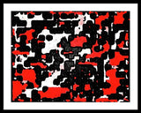 Red Black and White Spotted Abstraction - Framed Print