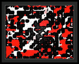 Red Black and White Spotted Abstraction - Framed Print