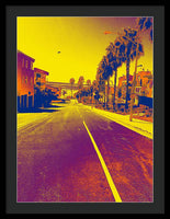 Purple and Golden Santa Monica - Framed Print