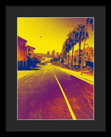 Purple and Golden Santa Monica - Framed Print