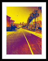 Purple and Golden Santa Monica - Framed Print