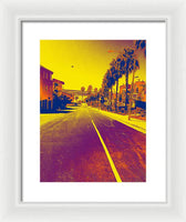 Purple and Golden Santa Monica - Framed Print