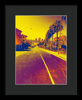 Purple and Golden Santa Monica - Framed Print