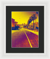 Purple and Golden Santa Monica - Framed Print