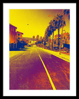 Purple and Golden Santa Monica - Framed Print