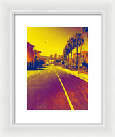 Purple and Golden Santa Monica - Framed Print