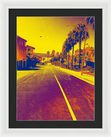 Purple and Golden Santa Monica - Framed Print