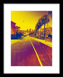 Purple and Golden Santa Monica - Framed Print