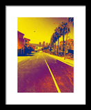 Purple and Golden Santa Monica - Framed Print