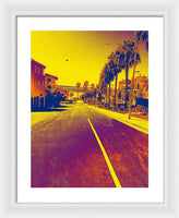 Purple and Golden Santa Monica - Framed Print