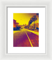 Purple and Golden Santa Monica - Framed Print