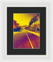 Purple and Golden Santa Monica - Framed Print