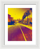 Purple and Golden Santa Monica - Framed Print