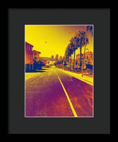 Purple and Golden Santa Monica - Framed Print