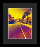 Purple and Golden Santa Monica - Framed Print