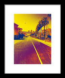 Purple and Golden Santa Monica - Framed Print