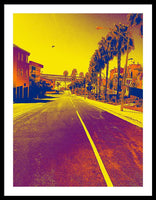 Purple and Golden Santa Monica - Framed Print