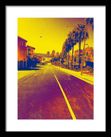 Purple and Golden Santa Monica - Framed Print