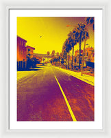 Purple and Golden Santa Monica - Framed Print