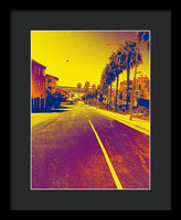 Purple and Golden Santa Monica - Framed Print