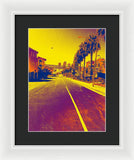 Purple and Golden Santa Monica - Framed Print