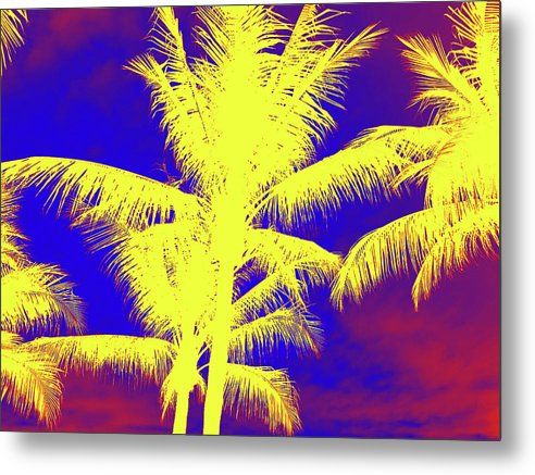 Yellow Palm Trees - Metal Print